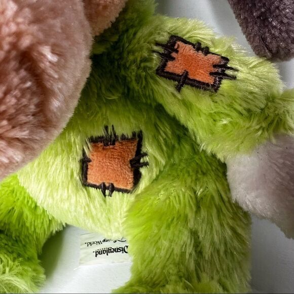 Disneyland Parks BABY GOOFY Soft Plush Stuffed Animal Green Gray Patch Rattle - Picture 3 of 6